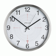 Unilux Outdoor Horloge Murale Systeme Quartz Radio-pilotee Silencieuse pour Exterieur/Interieur Etanche Diamètre 35,5 cm Gris metal - 3595560025053_0