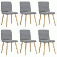 VidaXL Chaises à manger lot de 6 gris clair tissu Modèle Intemporel Moderne - 3315544