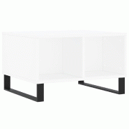 VidaXL Table basse Blanc 60x50x36,5 cm Bois d'ingénierie Modèle Flex Signature Pro - 830548