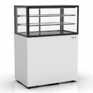 Vitrine neutre INTEGRA sur base haute - 1000 mm - 3 niveaux - H1400 mm - IN100/50-140N | Sayl Barcelona - 515 mm, Accès Grab & Go, 1400