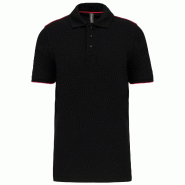 WK Designed To Work Polo DayToDay contrasté manches courtes homme Black / Red 4XL 65% Polyester | 35% Coton - XXXXL 3663938182971