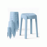 12 Tabourets Gigognes empilables BM HOME TAB-BLEU-PASTEL en plastique, légers pour la maison salle de classe, cuisine, jardin - bleu plastique polypr