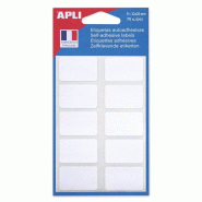 Apli Lot de 5 Etui de 70 étiquettes adhésives blanches, format 20 x 32 mm (7 feuilles / cdt) - 3270241119107