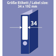 Avery Zweckform Avery Dennison Zweckform l6060rev Étiquettes classeur A4 160 pièces amovible 34 x 192 mm 20 feuilles Blanc - L6060REV-20