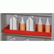 Bac de rétention pour étagère PE - volume 22 l - finition polyéthylène