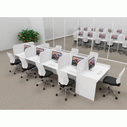 Bureau de centre d'appels version double 9 personnes avec poste superviseur. - Blanc, 9 places_0