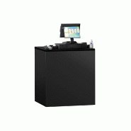 Comptoir-caisse MADRID - 800 mm - Plateau de travail en granit noir - Noir mat