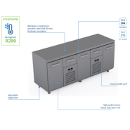 Comptoir réfrigéré en acier inoxydable -2000 × 660 × 900 mm - CST-20-10101 Comptoir réfrigéré en acier inoxydable -2000 × 660 × 900 mm - CST-20-10101