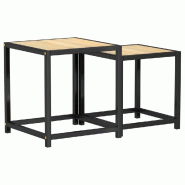 Décoshop26 - Lot de 2 tables d'appoint style industriel en MDF et acier DEC032742 - acier 3000259128781