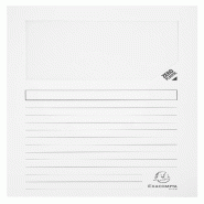 Exacompta - Réf. 50151E - Paquet de 100 chemises à fenêtre sans plastique SUPER 160 g/m² - dim 22 x 31 cm pour A4 - blanc - blanc en carton 50151E