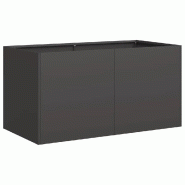 Helloshop26 - Jardinière moderne pour extérieur fond ouvert 80 x 40 x 40 cm stable et décoratif en acier laminé à froid noir 02_0051457 - vert ac