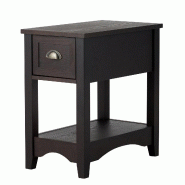 Helloshop26 - Table d'appoint multifonctionnelle 56 x 33 x 58,5 cm avec rangement pratique style rétro en MDF bois d'hévéa brun 20_0013889 - Bois m