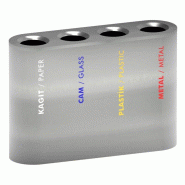 Poubelle de tri des déchets à 4 compartiments - inox