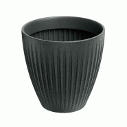 Prosperplast - Pot en plastique rotomoulé 32 L Ø40x40 cm, gris graphite - Latia Round MIDL ETHICK - gris plastique ZA5678