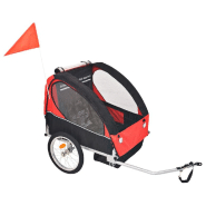 REMORQUE DE VÉLO POUR ENFANTS 30 KG ROUGE ET NOIR 02_0004483 REMORQUE DE VÉLO POUR ENFANTS 30 KG ROUGE ET NOIR 02_0004483