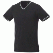 T-shirt maille piquée manches courtes homme Elbert - col V contrasté - 100% coton - 180 g/m² T-shirt maille piquée manches courtes homme Elbert - col V contrasté - 100% coton - 180 g/m²