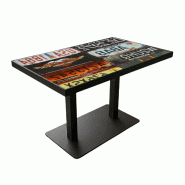 Table intérieure california 120x70 cm avec le pied iron black double plat - tigaone - 3701680325724