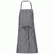 Tablier de service bavette Dan rayé noir et blanc