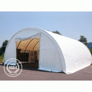 Tunnel de stockage / fermé / structure en acier / couverture en pvc / porte / fenêtre / pignon / 20 x 9.15 x 4.5 m