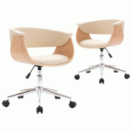 VidaXL Chaises pivotantes à manger lot de 2 crème similicuir Modèle Orion Office Élite - 3054878