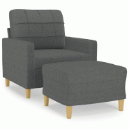 VidaXL Fauteuil avec repose-pied Gris foncé 60 cm Tissu Modèle Vega Master Select - 3200994