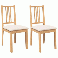 Chaises à manger coussins 2 pcs naturel bois massif caoutchouc Modèle Vega Master Core - 4102397