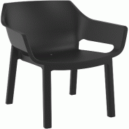 CLP Chaise de jardin Dora Plastique HBT: 90x60x65 cm Noir - noir 327706