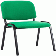 Décoshop26 - Chaise visiteur empilable zone d'attente en tissu vert piètement à 4 pieds en métal noir 10_0003399 - noir métal 3000251563085