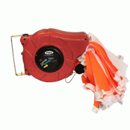 Enrouleur avec bandeau de signalisation 15m - Orange/Blanc