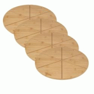 FACKELMANN Ensemble de 4 Planches à pizza avec rainures de coupe, Ø 32 cm - marron Bois massif 3176239931532 FACKELMANN Ensemble de 4 Planches à pizza avec rainures de coupe, Ø 32 cm - marron Bois massif 3176239931532
