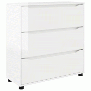 Helloshop26 - Armoire de rangement moderne minimaliste avec tiroirs 80 x 31 x 81 cm en bois d'ingénierie blanc brillant 02_0054625 - blanc Bois massi