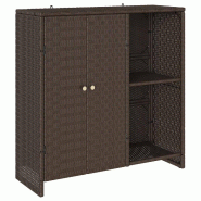 Helloshop26 - Armoire de rangement moderne rectangulaire 100 x 36 x 102 cm pratique style contemporain en rotin marron 02_0058055 - marron Bois manufa