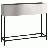 Helloshop26 - Bac de jardin surélevé rectangulaire moderne extérieur 100 x 26 x 82 cm en acier inoxydable argent 02_0052092 - inox 3000237242560