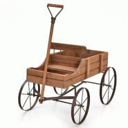 Helloshop26 - Brouette décorative 62 x 34 x 60 cm 2 compartiments à planter mobilité optimale style rustique en bois café 20_0020143 - métal 3000