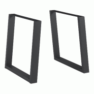 Helloshop26 - Lot de 2 pieds de table meuble moderne design original DIY acier 72 x 75 cm noir 03_0009676 - noir acier 3000224811984