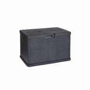 INTEC Coffre de rangement extérieur 170L - Coffre de Jardin Anthracite dimensions 78L x 55l x 52H cm - Résine - Poignées de transport - gris 370159