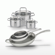 Lot 3 Poêles Elo Relief Evolution 24/28/32cm & 3 Faitouts Elo Citrin 12/14/20cm - gris inox 3176239958164
