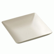 Mini assiette carrée Bagasse blanche 6,5cm - par 1000