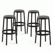 Mod. DUO anthracite Ensemble de 4 tabourets d'extérieur pour jardin, bar, terrasse, restaurant, été, hiver - gris 976