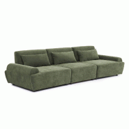 Oviala Business Canapé modulable 3 places dossier ajustable 303 cm vert - vert polyester 115460