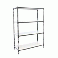 PROREGAL Étagère pour charges lourdes MID METAL SHARK | HxLxP 150x90x50cm | Charge du compartiment 180kg | Blanc anthracite - gris métal PR_RS138-18 PROREGAL Étagère pour charges lourdes MID METAL SHARK | HxLxP 150x90x50cm | Charge du compartiment 180kg | Blanc anthracite - gris métal PR_RS138-18