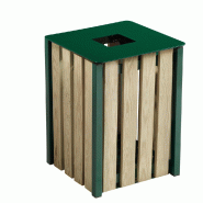 ROSSIGNOL Corbeille a poser ou a fixer eden - 50 L - bois / vert mousse ROSSIGNOL Corbeille a poser ou a fixer eden - 50 L - bois / vert mousse