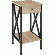 Tectake Table d'appoint Dayton 35x35x70,5cm - Bois clair industriel, Chêne Sonoma - 404452 - marron Bois massif 404452