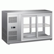 Vitrine horizontale réfrigérée sur comptoir verre plat - 910x510x550 mm - 180 W 230/1V - 13RVF915 Eurast - gris inox 13RVF915 Vitrine horizontale réfrigérée sur comptoir verre plat - 910x510x550 mm - 180 W 230/1V - 13RVF915 Eurast - gris inox 13RVF915