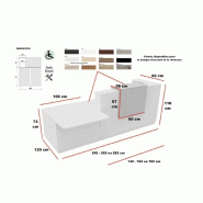 Banque d'accueil Design & Ergonomique : La solution idéale pour Cabinets Médicaux - 242, Blanc, Droite, Non, Acacia clair