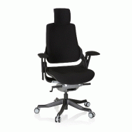 Chaise de bureau / siège pivotant SPEKTRE BLACK tissu noir hjh OFFICE - noir polyester 640360