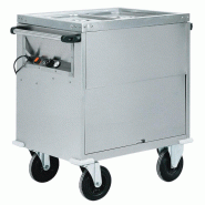 Chariot bain-marie sur armoire chauffée, 2x GN 1/1 h 200 mm, 2 températures 960x680x920 mm - VIRTUS - 0615402770354