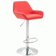 CLP Tabouret de bar Braga similicuir avec pied en métal Rouge/Chrome - rouge polyester 308994 CLP Tabouret de bar Braga similicuir avec pied en métal Rouge/Chrome - rouge polyester 308994