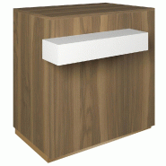 Comptoir 90x60x93,8cm/reposac 70x20xH12cm olivier - 2tir.2tabl. - mélam. Olivier