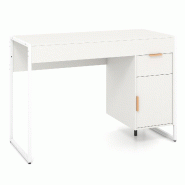COSTWAY Bureau avec tiroirs et armoire, plateau épais, 109x47x75cm - blanc Bois manufacturé ON33485IT COSTWAY Bureau avec tiroirs et armoire, plateau épais, 109x47x75cm - blanc Bois manufacturé ON33485IT